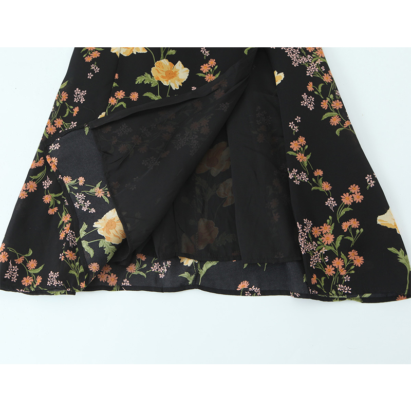 French Vintage Floral Midi Dress - Yenkye estilo francês vintage floral impressão